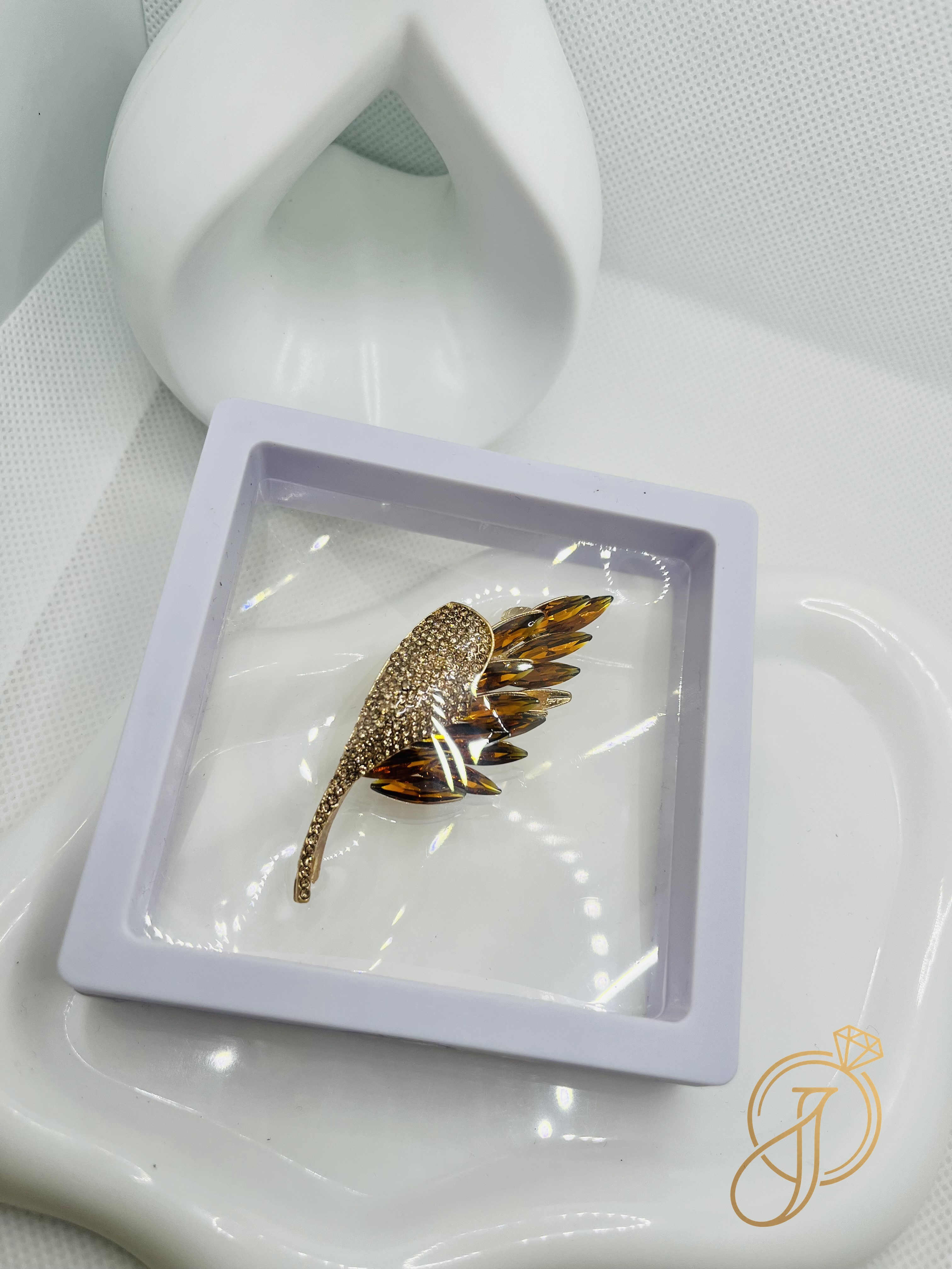 Amber Wing Brooch
