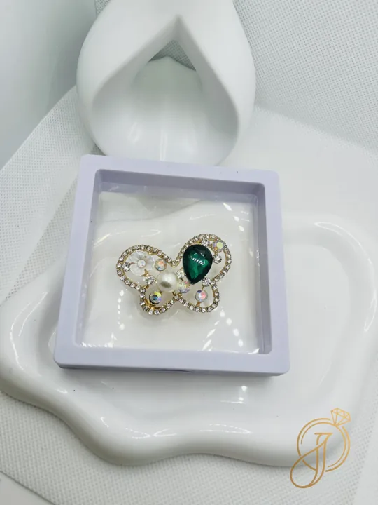 Emerald Butterfly Brooch