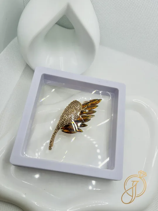 Amber Wing Brooch